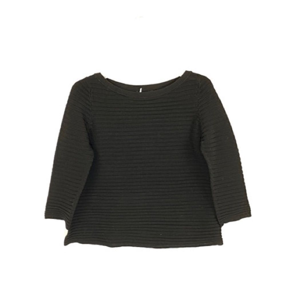 COS Black Ribbed Cotton Sweater Sz XS